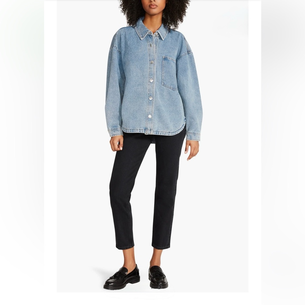 STEVE MADDEN Denim Shirt Jacket in Color Washed Blue - Picture 5 of 13
